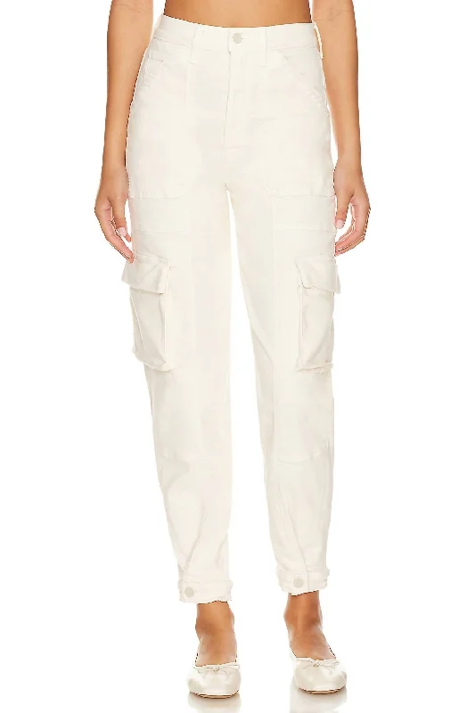 Tailored tight trousers for men with sharp crease and polished look -Curbside Cargo Flood Jean In Eggnog