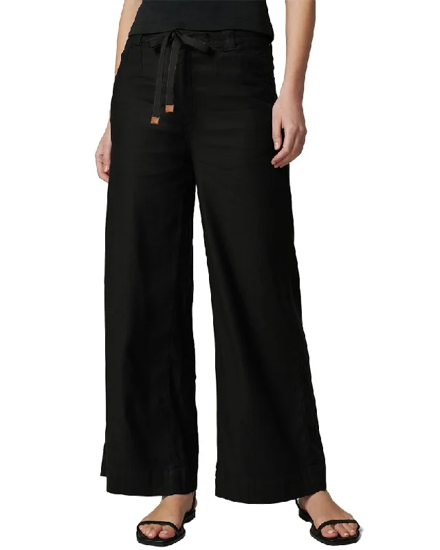 Boho-inspired tight trousers for women with earthy tones and relaxed fit -JOE'S Jeans The Addison Black Linen-Blend Pant