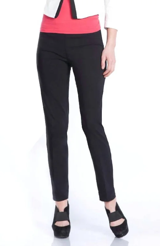 Stretch-fit tight trousers for men with flexibility and modern design for easy wear -Faux Pocket Ankle Pants In Black