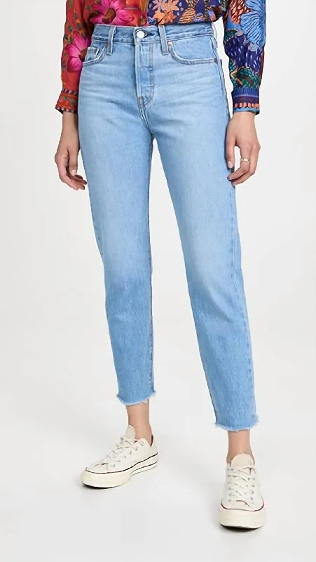 Tight trousers for women with decorative buttons and flattering silhouette for day wear -Wedgie Taper Jeans In Athens No Way