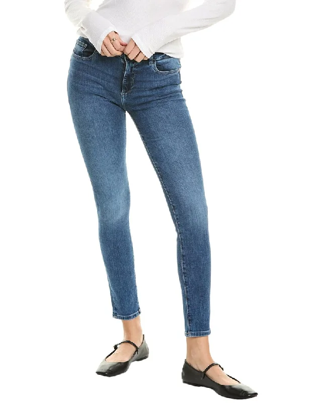 High-rise tight trousers for women with pleated front and classic look -DL1961 Florence Dalton Skinny Jean