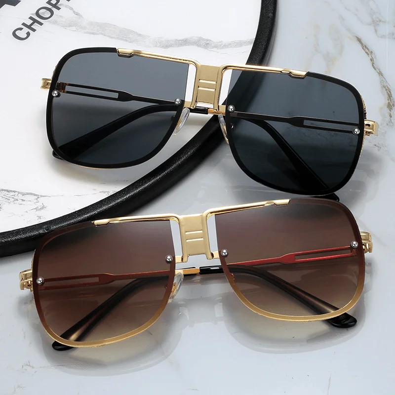 Striped Glasses for Trendy Look -Sunglasses Metal Sunglasses Metal Fashion Street Style Retro Sunglasses