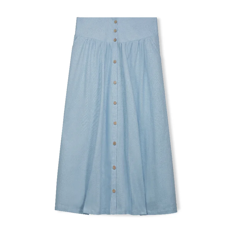 Soft cotton skirts for sensitive skin ease -Button Front Yolk Skirt