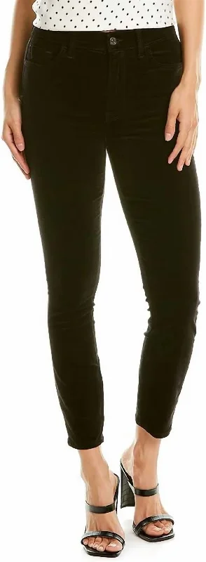 Straight-leg tight trousers for men with sharp crease and streamlined design -Hw Ankle Skinny Jeans In Black Velvet