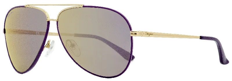 Gradient Sunglasses for Visual Appeal -Salvatore Ferragamo Unisex  Sunglasses SF131S 736 Light Gold/Purple 60mm