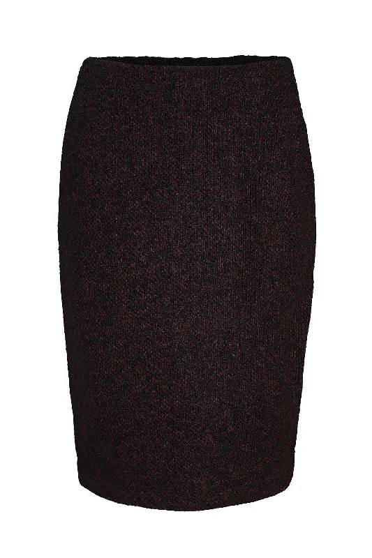 Casual linen skirts for breezy days -Parisienne Look pull on Skirt | CERISE BLACK | 8189ZR