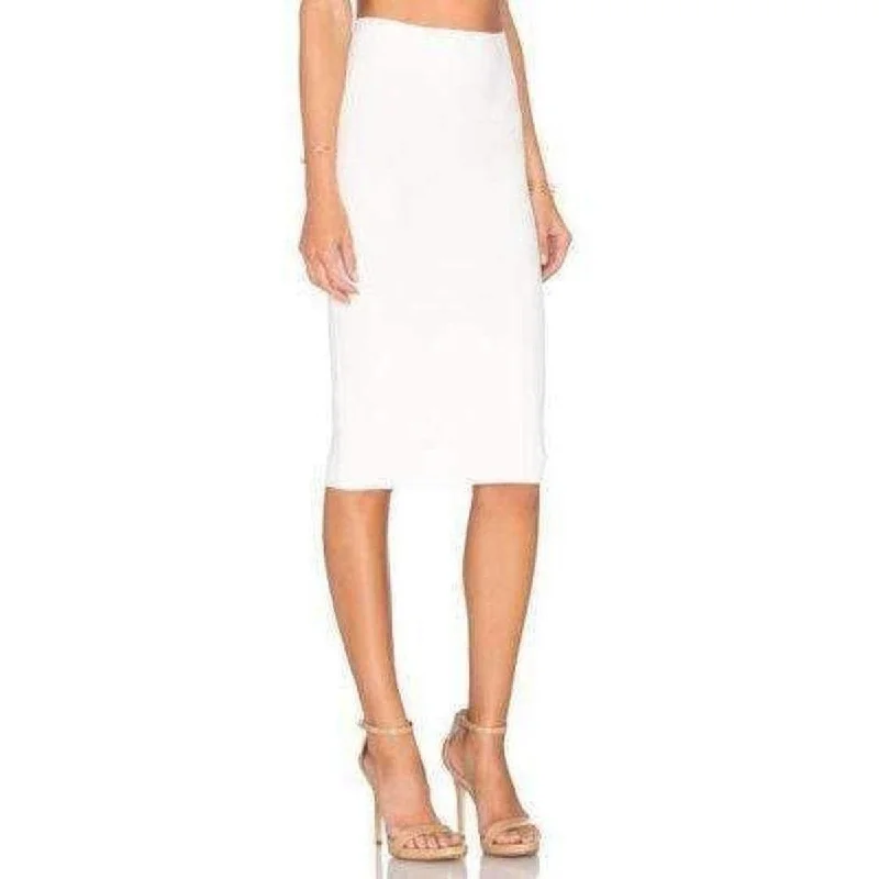 Pleated midi skirts for timeless grace -White Leger Pencil Skirt