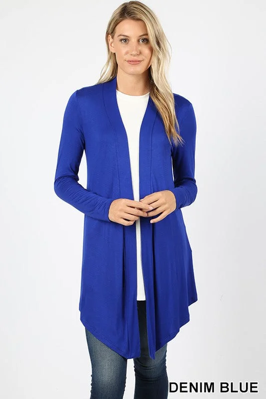 Fashion - show cardigan for a trendy statement -Drape Cardigan (Denim Blue)