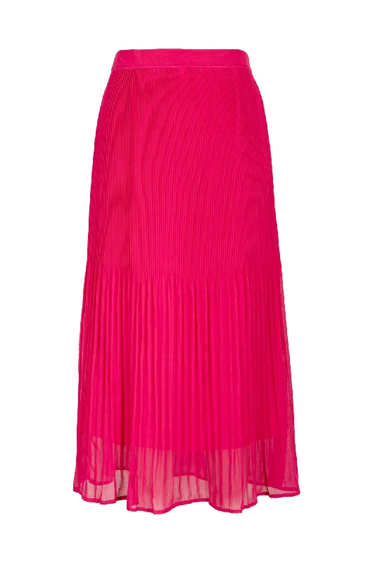 Soft cotton skirts for sensitive skin ease -Chiffon Mini Pleat Skirt | CERISE | 8543AR