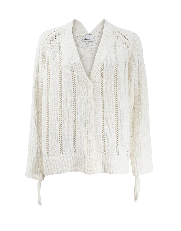 Short cardigan for petite women's style -Pointelle Cardigan