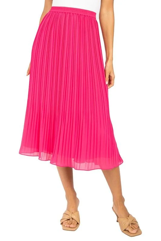 Durable skirts for long-lasting wardrobe staples -Eloise Fuchsia Pleated Skirt