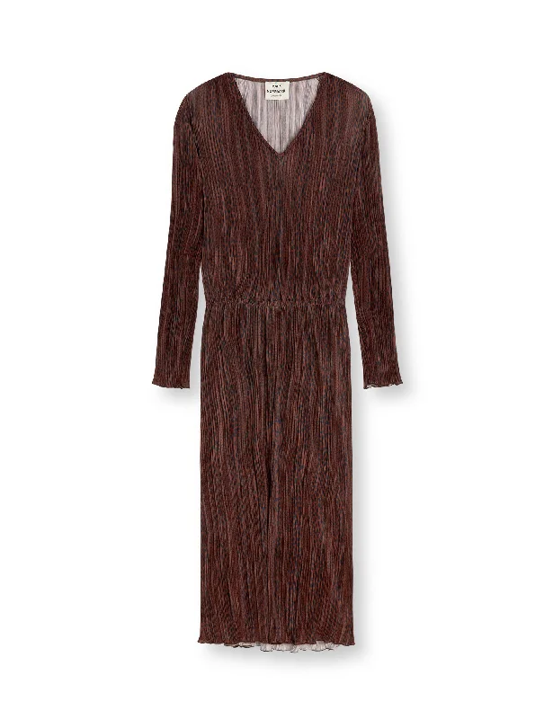 Retro Dresses for Throwback -Luno Helen Dress AOP, Leo Stripe AOP/Cambridge Brown