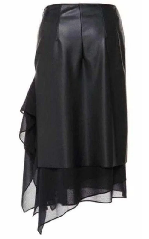 Cute mini skirts for trendy casual outings -Black Layered Skirt