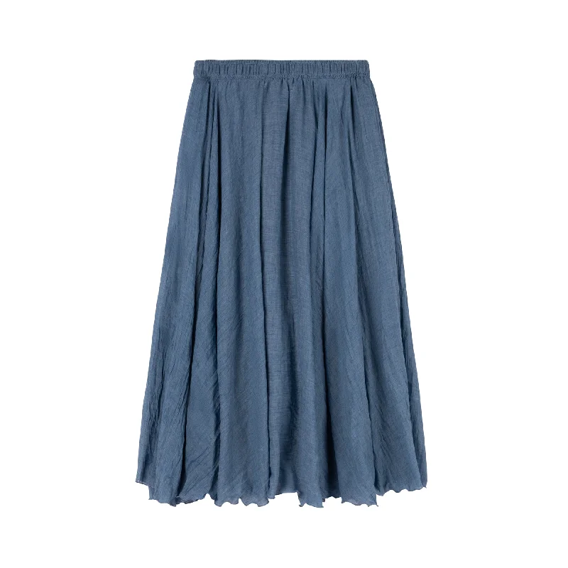 A-line mini skirts for fun flirty looks -Lightweight Summer Skirt- Dark Chambray