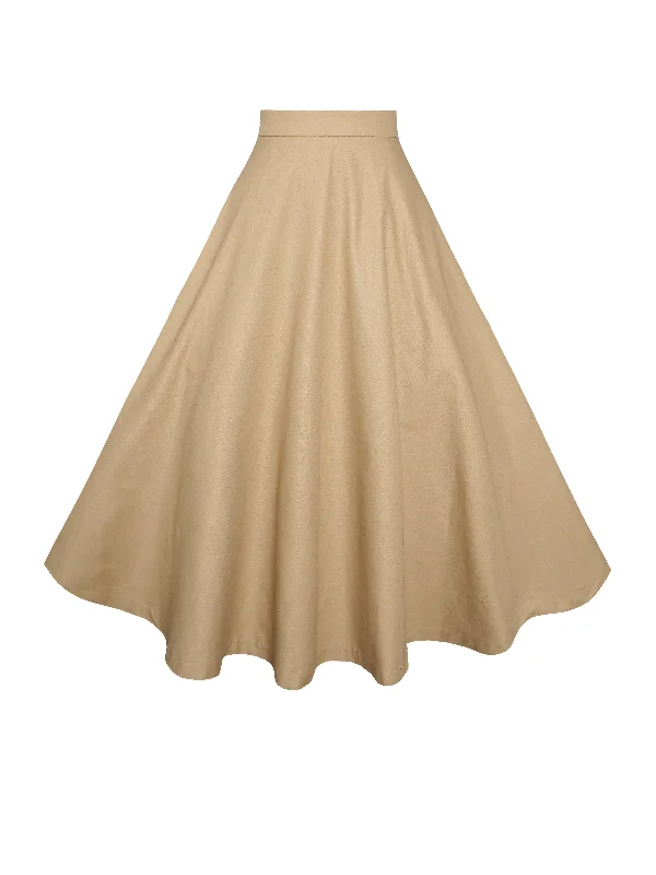 Cute denim skirts for youthful cool -MTO - Lilian Skirt in Camel Beige Cotton